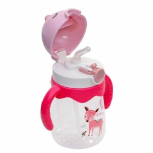 Estia Παιδικό Παγούρι Με Χεράκια Happy Πλαστικό BPA Free 350ml Deer Pink 01-10898 - Image 2