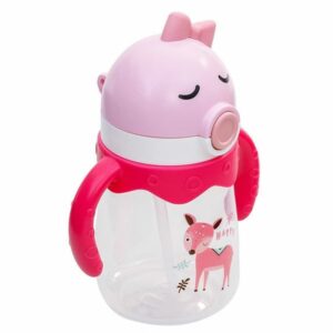 Estia Παιδικό Παγούρι Με Χεράκια Happy Πλαστικό BPA Free 350ml Deer Pink 01-10898 - Image 3