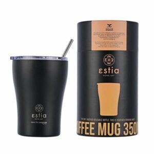 Estia Θερμός Coffee Mug Save The Aegean 350ml Midnight Black 01-12083