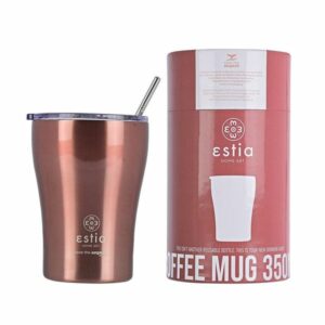 Estia Θερμός Coffee Mug Save The Aegean 350ml Rose Gold 01-12489