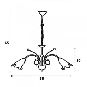 Arkolight Φωτιστικό Οροφής 2xE14 Δίφωτο L66cm Κλασσικό Χρώμιο-Διαφανές 1202-1/2 - Image 2