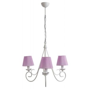 Arkolight Φωτιστικό Κρεμαστό Τρίφωτο 3xE14 Φ64cm Κλασσικό Λευκό-Λιλά 1463-1/3-Α