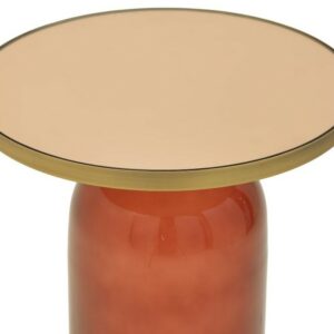 Inart Τραπεζάκι Μεταλλικό-Γυάλινο Φ41x46cm Κόκκινο-Ροζ-Χρυσαφί 3-50-873-0019 - Image 2