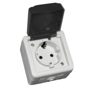 Adeleq Πρίζα Σούκο Μονή Εξωτερική Στεγανή Ip54 16A Γκρι 13-15501223 | homidoo.gr