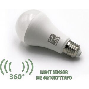 Adeleq Led Λάμπα Αχλάδι Ε27 12W Με Φωτοκύτταρο Μέρας-Νύχτας Θερμό 13-271200 | homidoo.gr