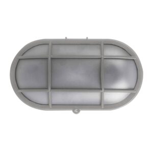 Adeleq Χελώνα PC Οβάλ Με Πλέγμα 1 Ντουί Ε27 Ip44 Γκρι 21-8046 | homidoo.gr