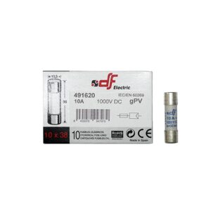 Adeleq Φυσίγγια Κυλινδρικά 10X38mm 10Α 1000Vdc 88-10100 | homidoo.gr