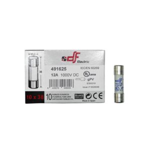 Adeleq Φυσίγγια Κυλινδρικά 10X38mm 12Α 1000Vdc 88-12100 | homidoo.gr