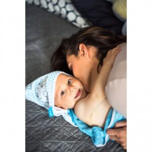 BabyOno Πετσέτα Από Μπαμπού Με Κουκούλα Γκρι 100x100 BN346-03 - Image 5