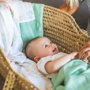 BabyOno Σετ 2 Απαλές Πάνες Αγκαλιάς Από Μπαμπού Και Βαμβάκι 120x120cm - Tropic Flower BN537-03 - Image 4
