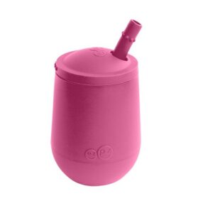 Ezpz Εκπαιδευτικό Ποτήρι Σιλικόνης Mini Cup Με Καλαμάκι Ροζ MS-P7424U | homidoo.gr
