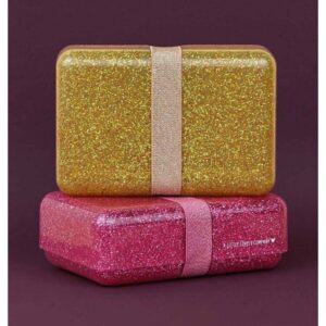 A Little Lovely Company Δοχείο Φαγητού Lunch Box 'Glitter - Gold' SBGLGO26 - Image 5
