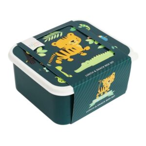 A Little Lovely Company Σετ 4 Δοχεία Φαγητού Lunch & Snack Box Jungle Tiger SBSEJT20 | homidoo.gr
