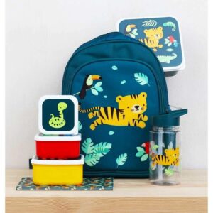 A Little Lovely Company Σετ 4 Δοχεία Φαγητού Lunch & Snack Box Jungle Tiger SBSEJT20 - Image 5