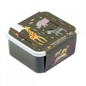 A Little Lovely Company Σετ 4 Δοχεία Φαγητού Lunch & Snack Box Savanna SBSESA46 | homidoo.gr