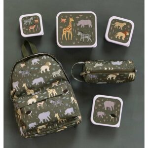 A Little Lovely Company Σετ 4 Δοχεία Φαγητού Lunch & Snack Box Savanna SBSESA46 | homidoo.gr