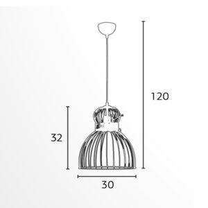 Arkolight Φωτιστικό Φ30 Με Ντουί Ε27 Μέταλλο Με Φυσικό Σχοινί Μαύρο 164-3-30 | homidoo.gr