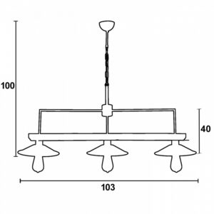 Arkolight Φωτιστικό Ράγα Κρεμαστό 3xΕ27 L103cm Φυσικό-Σκουριά 373-2/3 - Image 4