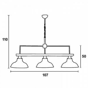 Arkolight Φωτιστικό Ράγα Κρεμαστό 3xΕ27 L107cm Φιμέ-Λευκό Ντεκαπέ-Μαύρο 373-3/3Γ - Image 4