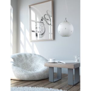 Arkolight Μοντέρνο Κρεμαστό Φωτιστικό Φ30 Γυάλινο Λευκό-Ασημί Σ190-31-30 | homidoo.gr