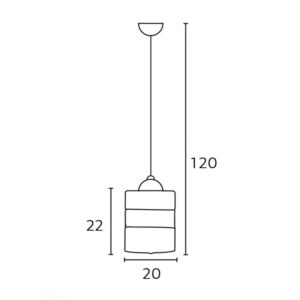 Arkolight Φωτιστικό Κρεμαστό Από Γυαλί-Σχοινί Φ20cm Σε Φιμέ-Καφέ K202-4-20 | homidoo.gr