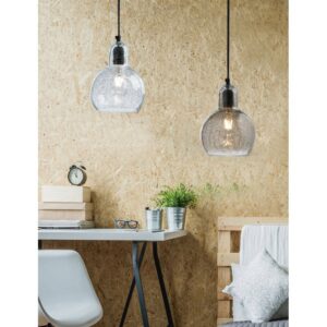 Arkolight Φωτιστικό Κρεμαστό Ε27 Μαύρο Μέταλλο - Διάφανο Γυαλί Κ251-1-20 | homidoo.gr