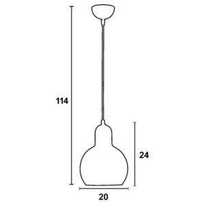 Arkolight Φωτιστικό Κρεμαστό Φ20cm Ε27 Μαύρο Μέταλλο - Φιμέ Γυαλί Κ251-4/20 - Image 3