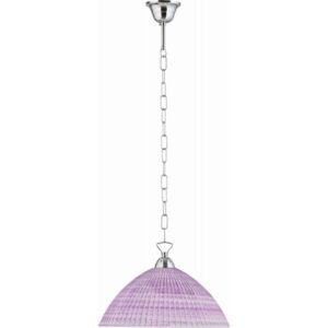 Arkolight Κρεμαστό Φωτιστικό 1xE27 Φ36cm Μοντέρνο Γυάλινο Χρώμιο-Λιλά Β1126-3/36
