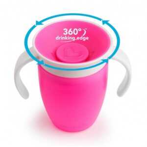 Munchkin Εκπαιδευτικό Ποτήρι Με Λαβές Miracle 360° 207ml Ροζ 12272 | homidoo.gr