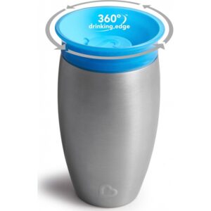 Munchkin Παιδικό Ποτήρι - Θερμός Miracle 360° Aνοξείδωτο 296ml Μπλε 12450 | homidoo.gr