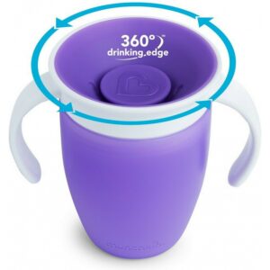 Munchkin Εκπαιδευτικό Ποτήρι Με Λαβές Miracle 360° 207ml Μωβ 51621 | homidoo.gr