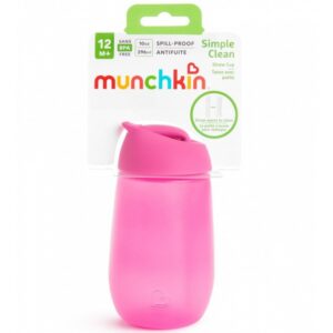Munchkin Παιδικό Ποτήρι Με Καλαμάκι 296ml Ροζ 90019 | homidoo.gr