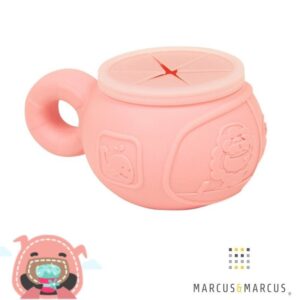 Marcus & Marcus Παιδικό Σνακ Μπωλ Σιλικόνης Με Καπάκι Ασφαλείας Pig Ροζ MNMBB09-PG | homidoo.gr