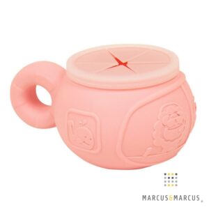 Marcus & Marcus Παιδικό Σνακ Μπωλ Σιλικόνης Με Καπάκι Ασφαλείας Pig Ροζ MNMBB09-PG | homidoo.gr