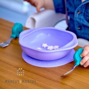 Marcus & Marcus Willo Μπωλ Σιλικόνης 450ml Με Καπάκι Και Αντιολισθητική Βεντούζα Φάλαινα Suction Lid MNMBB28-WL | homidoo.gr