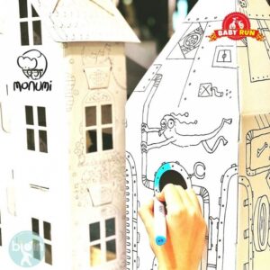 MoNumi Σπιτάκι XXL Spring House Από 3D Λευκό Χαρτόνι Ζωγραφικής MPD-000202 - Image 4