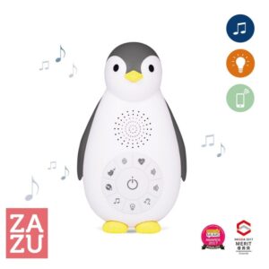 Zazu Zoe Πιγκουίνος Ασύρματο Ηχείο Με Bluetooth - Φως Νυκτός - Χτύπο Καρδιάς Και Λευκούς Ήχους Γκρι ZA-ZOE-01 | homidoo.gr