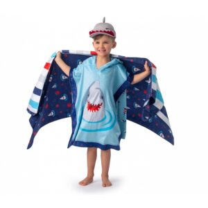 FlapJackKids Πόντσο Διπλής Όψης UPF50+ Shark-Nautical FJKCU560 | homidoo.gr