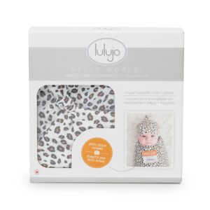 Lulujo Σετ Μουσελίνα Με Σκουφάκι 120x120cm Hello World – Leopard 0-4 Μηνών LJ646 - Image 4