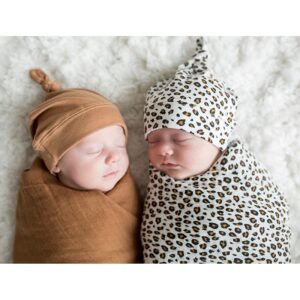 Lulujo Σετ Μουσελίνα Με Σκουφάκι 120x120cm Hello World – Leopard 0-4 Μηνών LJ646 - Image 5