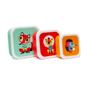 Petit Monkey Σετ 3 Φαγητοδοχείων 'Ζώα' PTM-LB1 | homidoo.gr