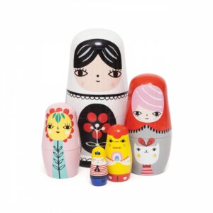 Petit Monkey Ξύλινες Μπαμπούσκες Fleur and Friends PTM-ND4 | homidoo.gr