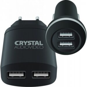 Crystal Audio Κιτ Φορτιστών USB Αυτοκινήτου-Σπιτιού CP2-2.4 | homidoo.gr