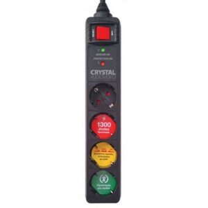Crystal Audio Πολύπριζο Προστασίας Σούκο 4 Θέσεων 1300J 70dB Μαύρο CP4-1300-70 | homidoo.gr