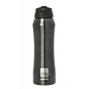 Ecolife Θερμός Ανοξείδωτος 550ml Mε Εσωτερικό Καλαμάκι Μαύρο 33-BO-3020 | homidoo.gr