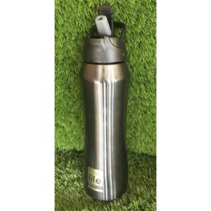 Ecolife Θερμός Ανοξείδωτος 550ml Mε Εσωτερικό Καλαμάκι Μαύρο 33-BO-3020 | homidoo.gr