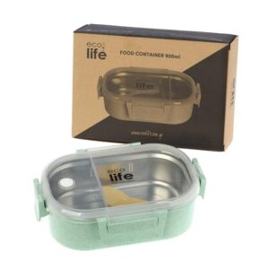 Ecolife Φαγητοδοχείο 900ml Με Χώρισμα Light Green 33-BO-9074 | homidoo.gr