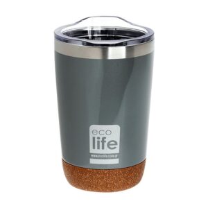 Ecolife Θερμός-Ποτήρι Για Καφέ 370ml Light Grey (Cork Bottom) 33-BO-4107 | homidoo.gr