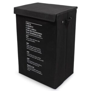 Estia Καλάθι Απλύτων Υφασμάτινο Ορθογώνιο 40x30x60cm Μαύρο 02-11963 | homidoo.gr
