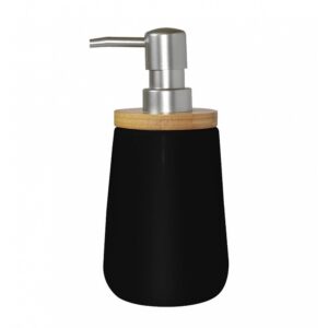Estia Αντλία Σαπουνιού 360ml Bamboo - Πορσελάνης Μαύρη 02-4590 | homidoo.gr